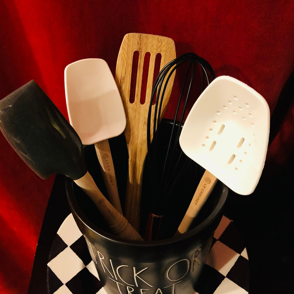 Rae Dunn Halloween Trick or Treat Utensil Holder - Picture 3 of 5